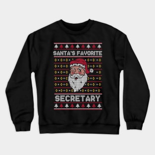 Santa's Favorite Secretary // Funny Ugly Christmas Sweater // Secretary Holiday Xmas Crewneck Sweatshirt